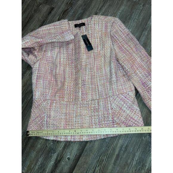 Talbots Jackie Jacket Blazer Pink Moto Tweed Full Zip Old Money Designer Classic - Picture 4 of 15